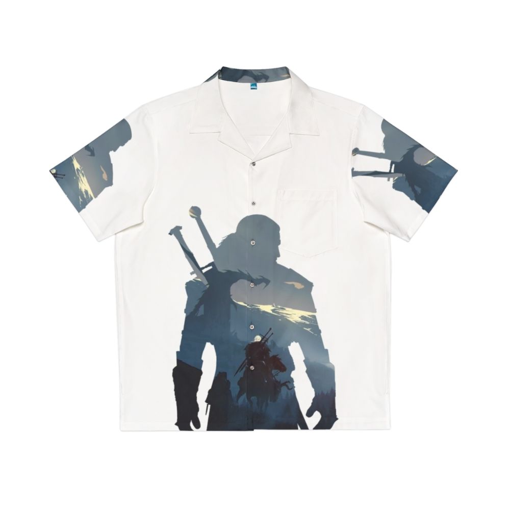 The Wild Hunt Hawaiian Shirt featuring Geralt, Triss, Yennefer, and Ciri