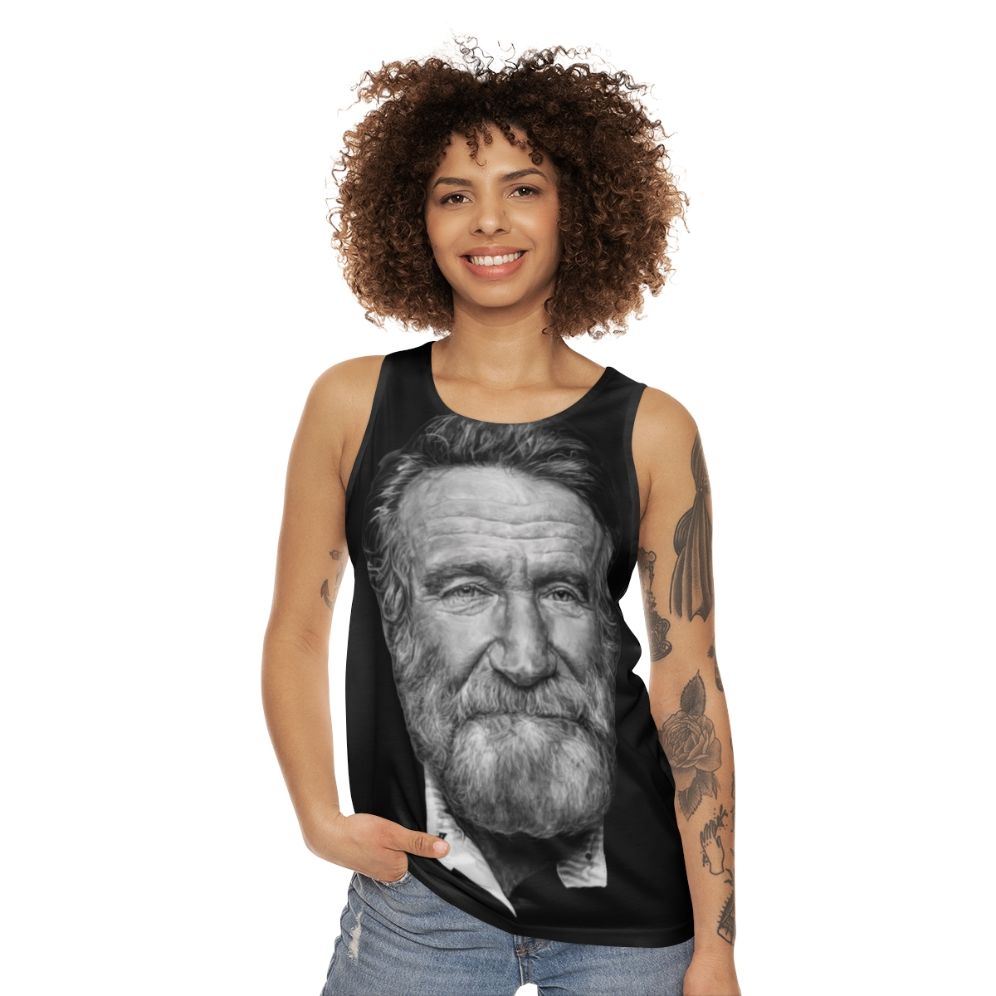 Unisex Robin Williams Portrait Tank Top - women