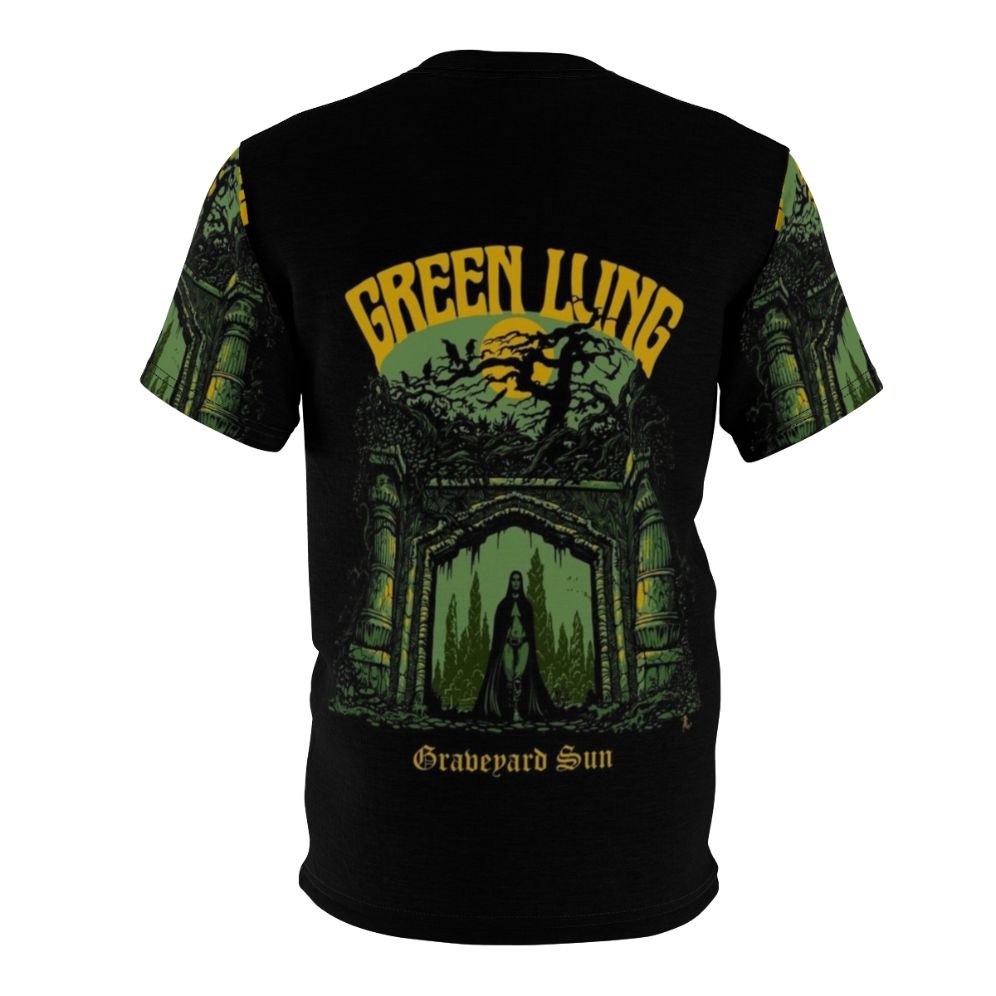 Green Lung Graveyard Sun Doom Metal T-shirt Design - Back