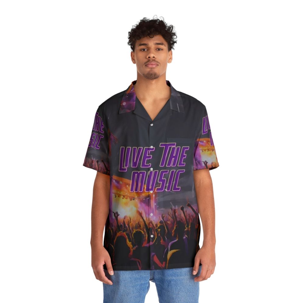 Futuristic Hawaiian Shirt for Music Lovers - People Front