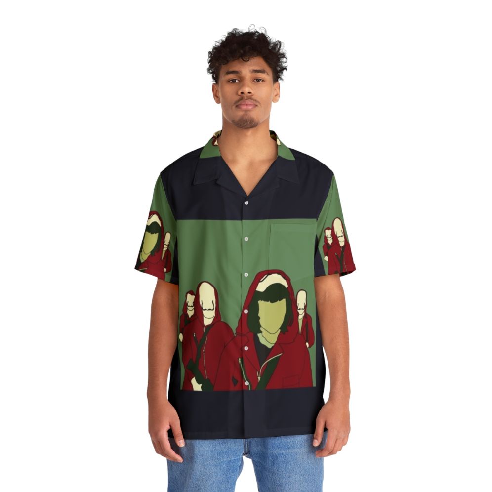 Money Heist "La Casa de Papel" Hawaiian Shirt with Dali mask and heist elements - People Front