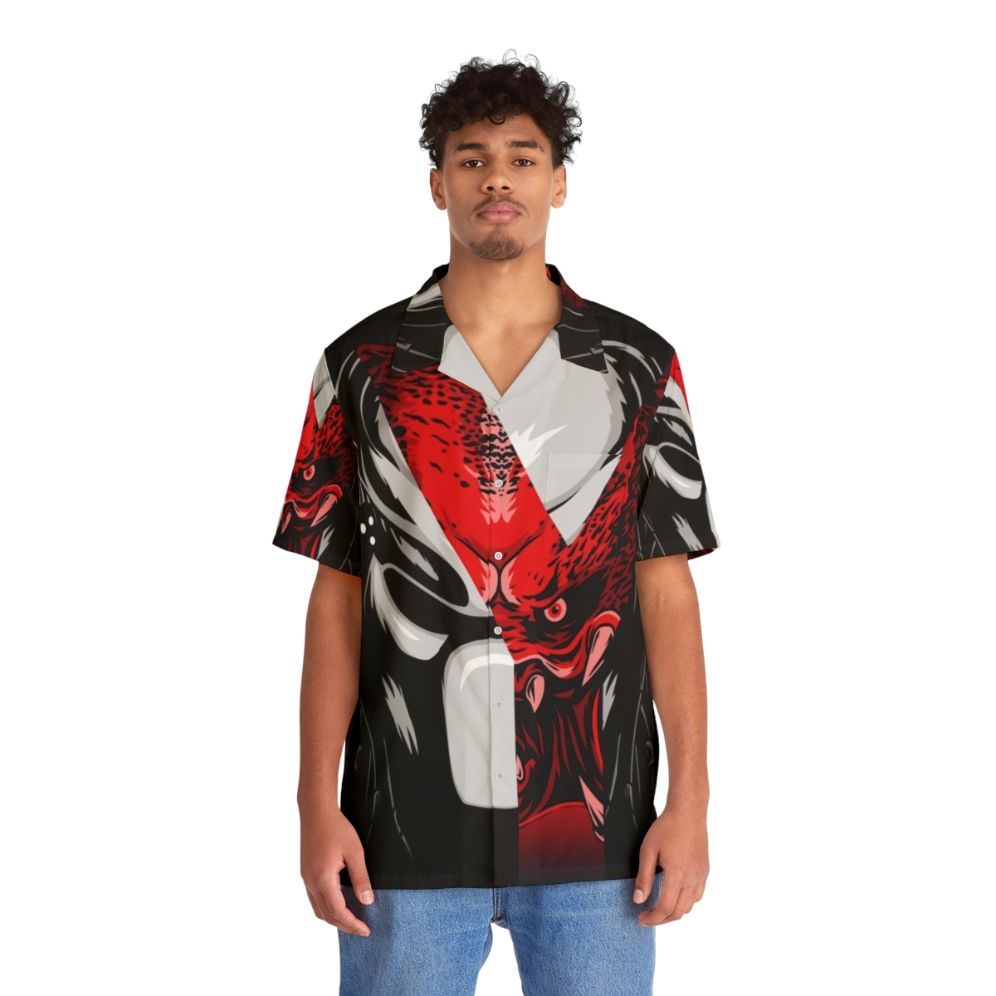 Predators of Future Past Hawaiian Shirt featuring Predator and Yautja alien - People Front