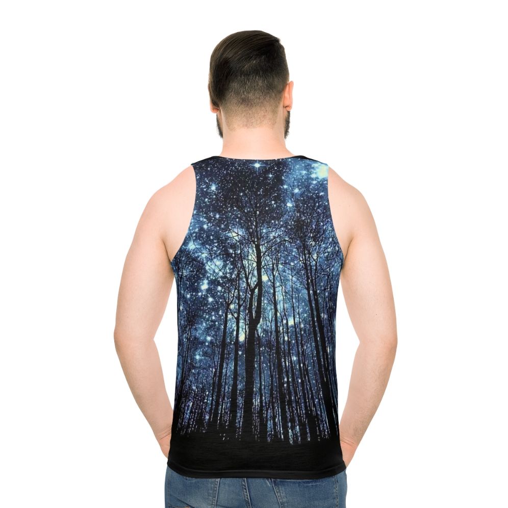 Galaxy and stars unisex tank top - men back