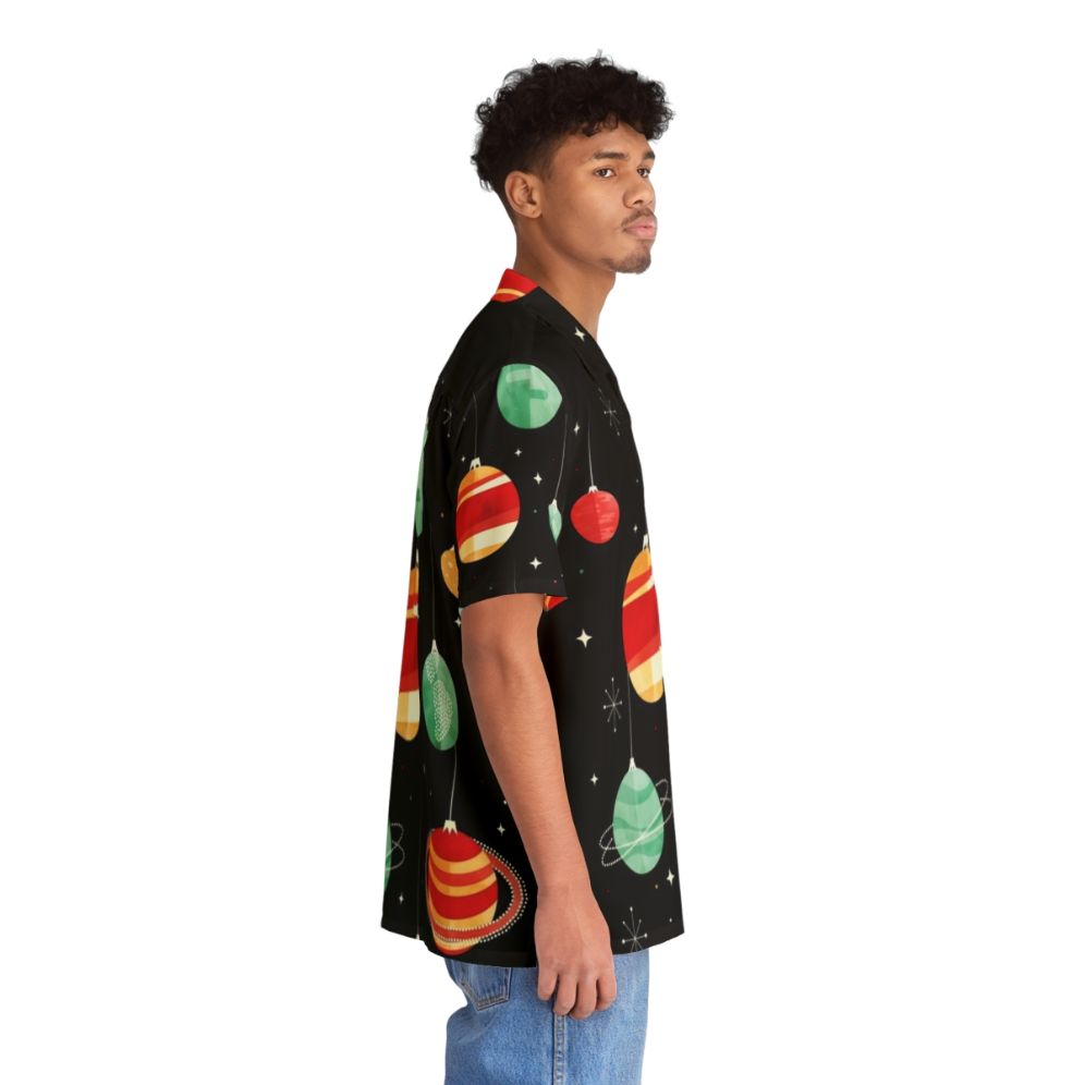 Cosmic Christmas Joy Hawaiian Shirt with planets, stars, and vintage-inspired design - People Pight