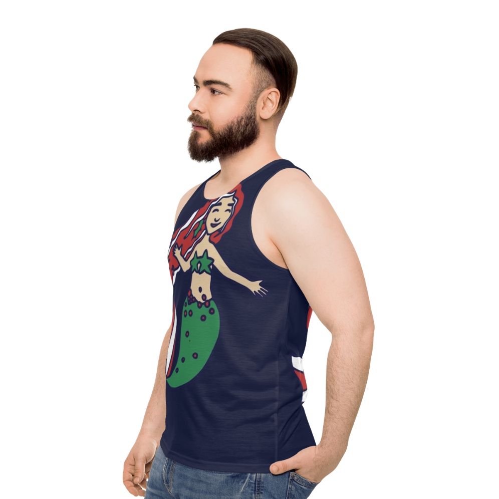 Christmas mermaid unisex tank top - men side