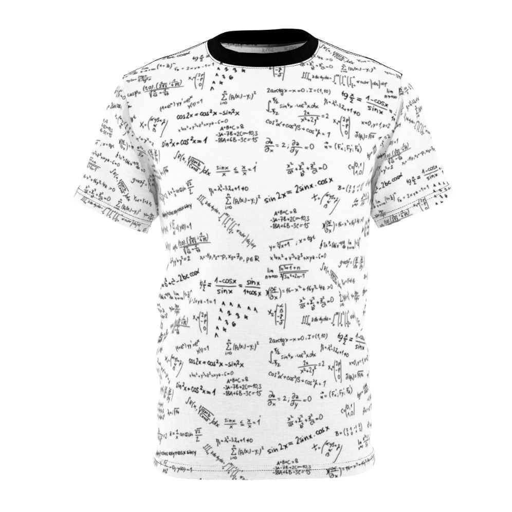 Vibrant T-shirt with mathematical formulas and numbers design