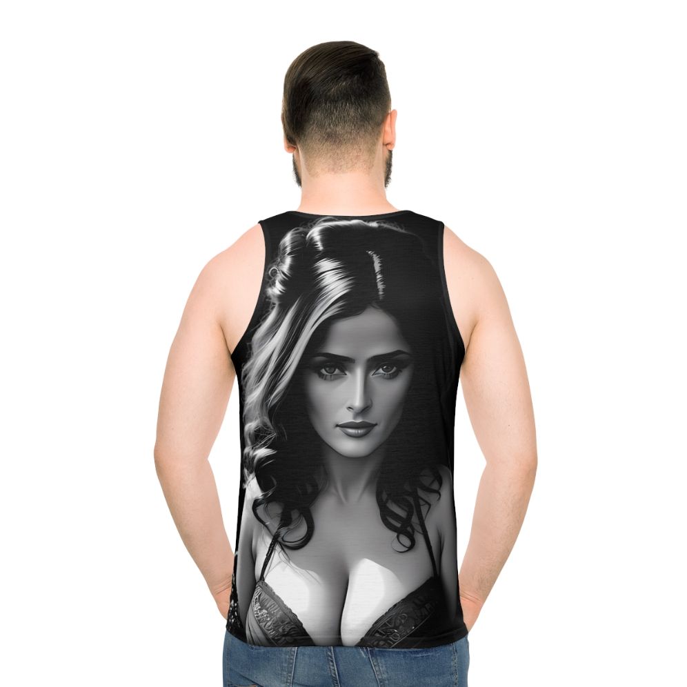 Vintage gangster femme fatale art print unisex tank top - men back