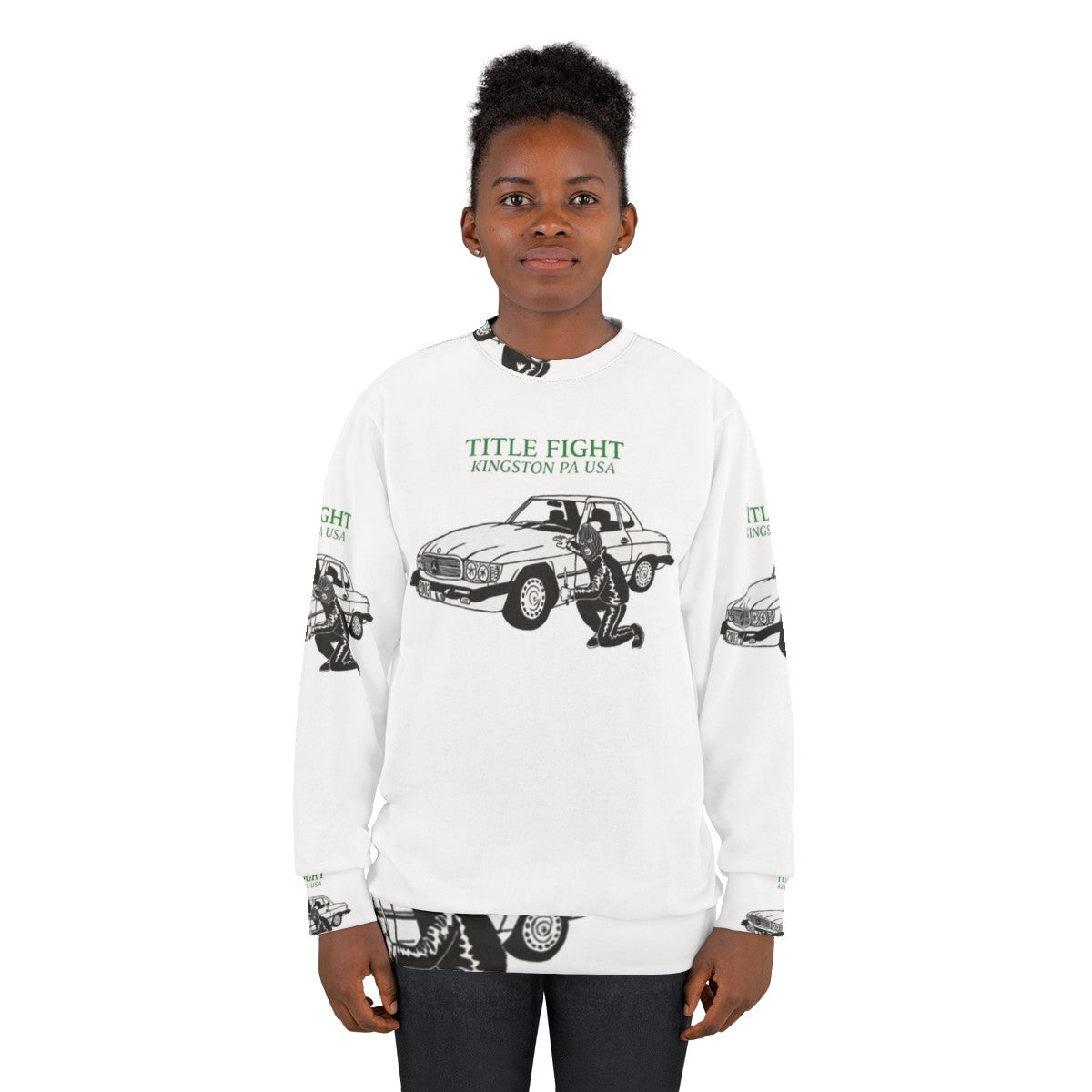 Punk rock sweatshirt with Rob The Car band logo - women