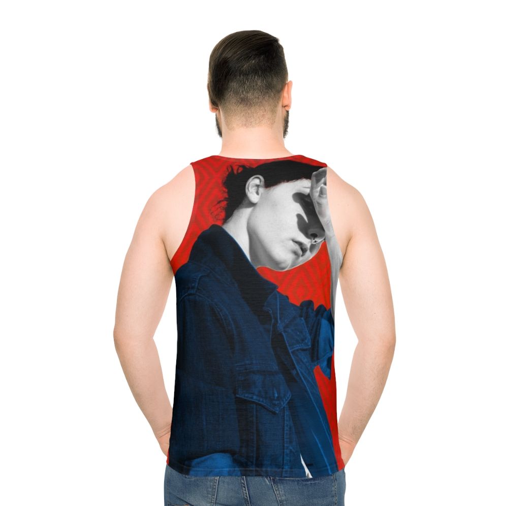 Rebel 1 Unisex Pop Art Portrait Tank Top - men back