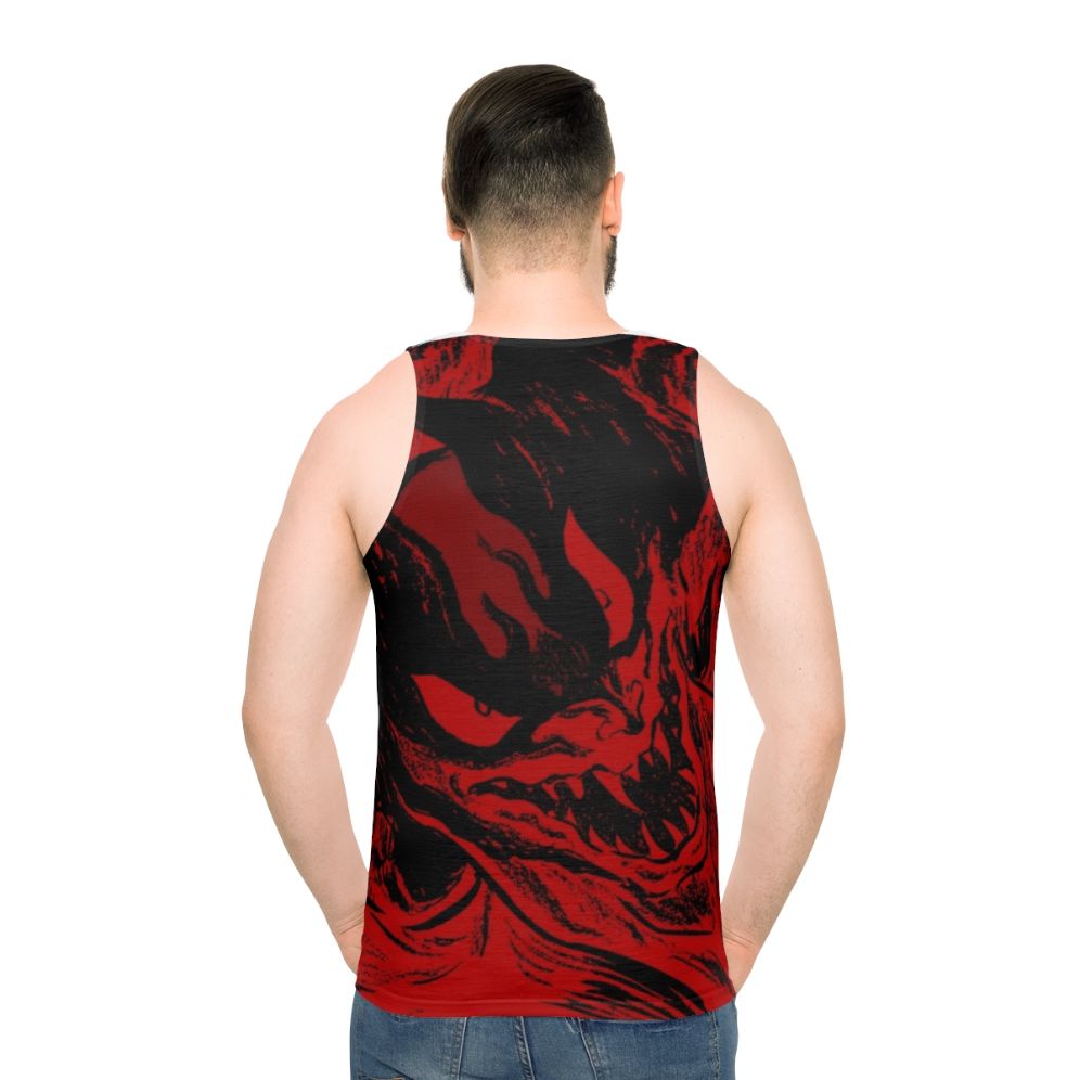 Devilman anime character unisex tank top - men back