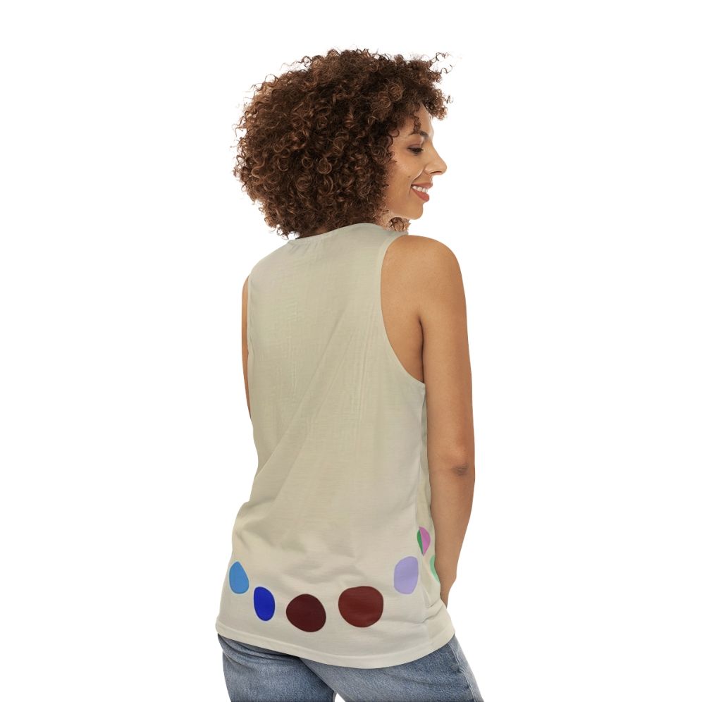 Geometric abstract art unisex tank top - women back