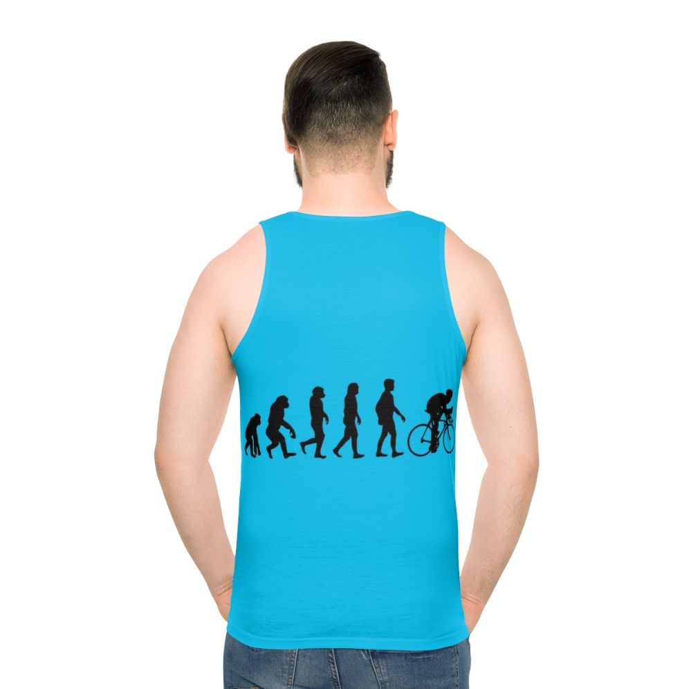 Funny bicycle evolution unisex tank top - men back