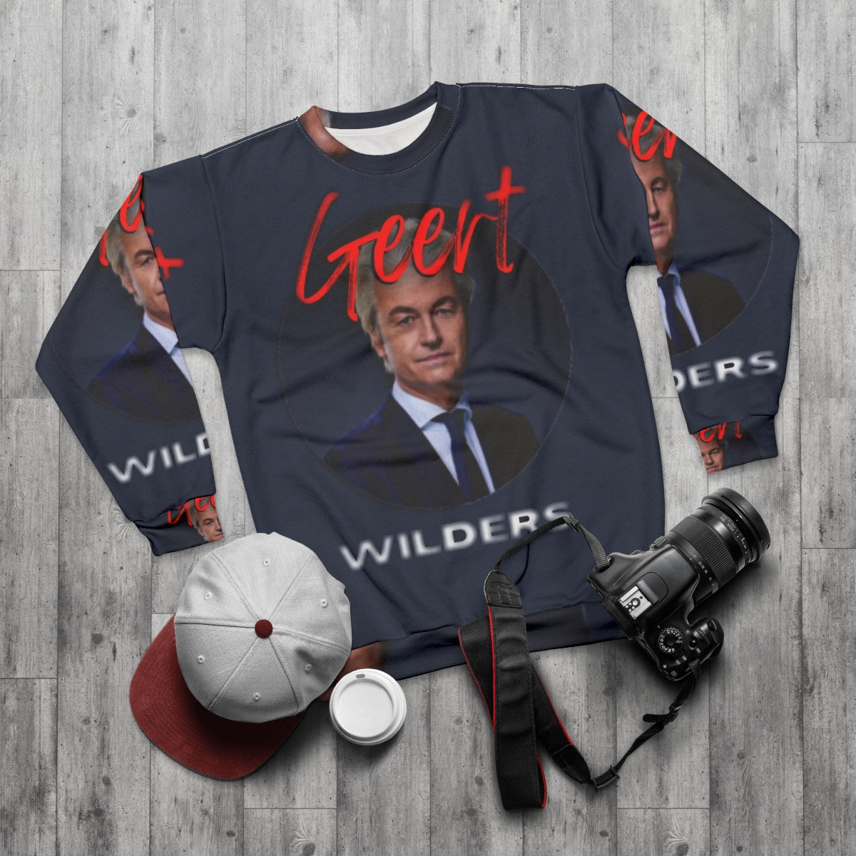 Geert Wilders Sweatshirt featuring the Dutch Populist Party (PVV) logo - flat lay