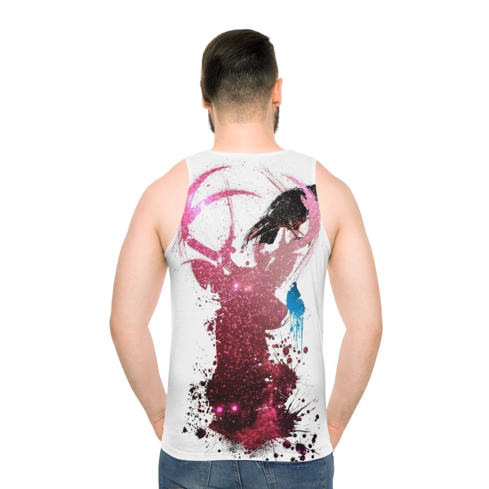 Unisex tank top with spirit animal design - men back