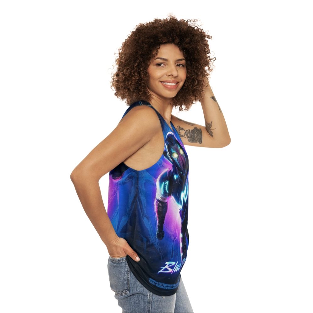 Blue Beetle Unisex Comic Book Superhero Tank Top - women side