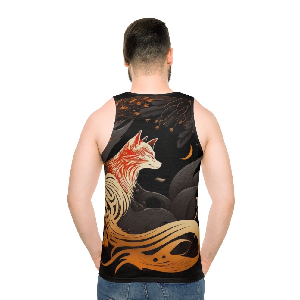 Japanese Kitsune Unisex Tank Top - men back