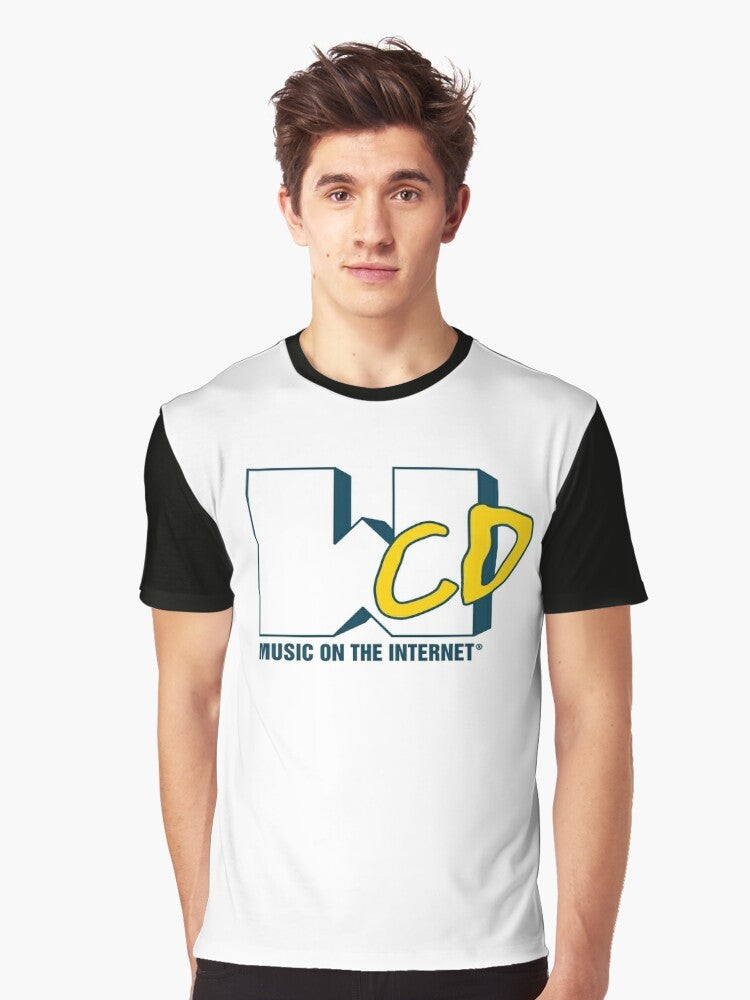 Music on the Internet Graphic T-Shirt featuring a light logo design - Men