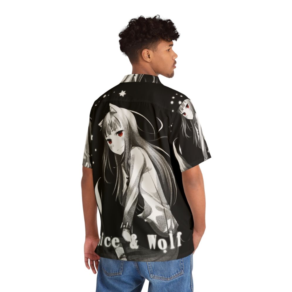 Spice and Wolf inspired wolf nuar night Hawaiian shirt - People Back