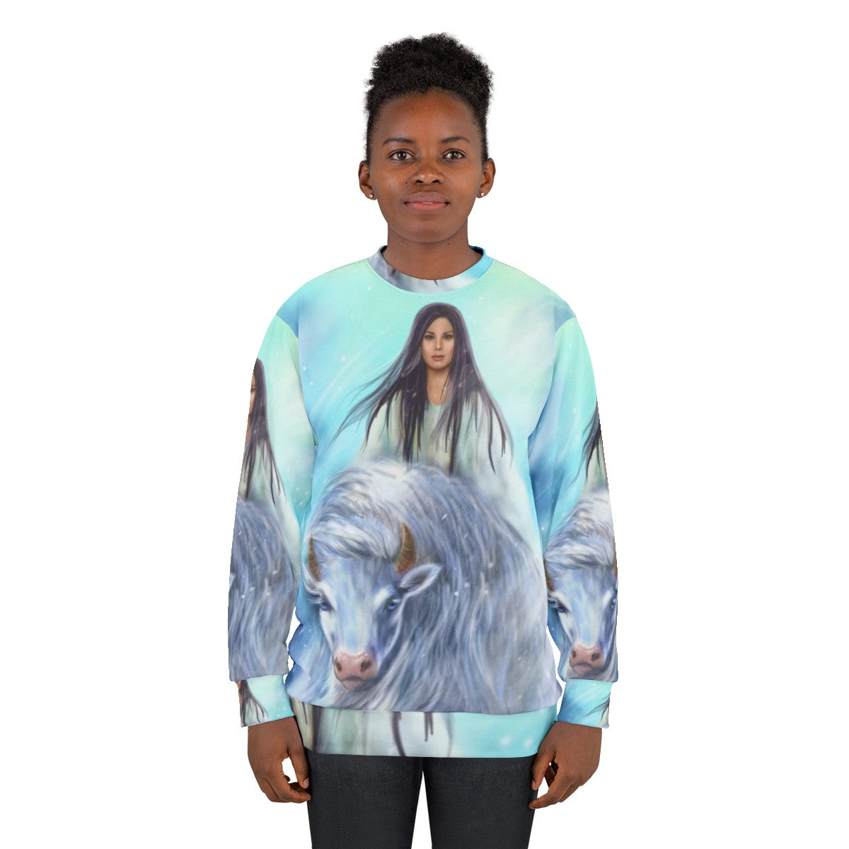 White Buffalo Calf Woman Sweatshirt - Legendary Native American Figure - women