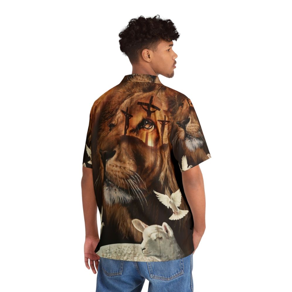 Lion of Judah and Lamb of God Hawaiian Shirt - People Back