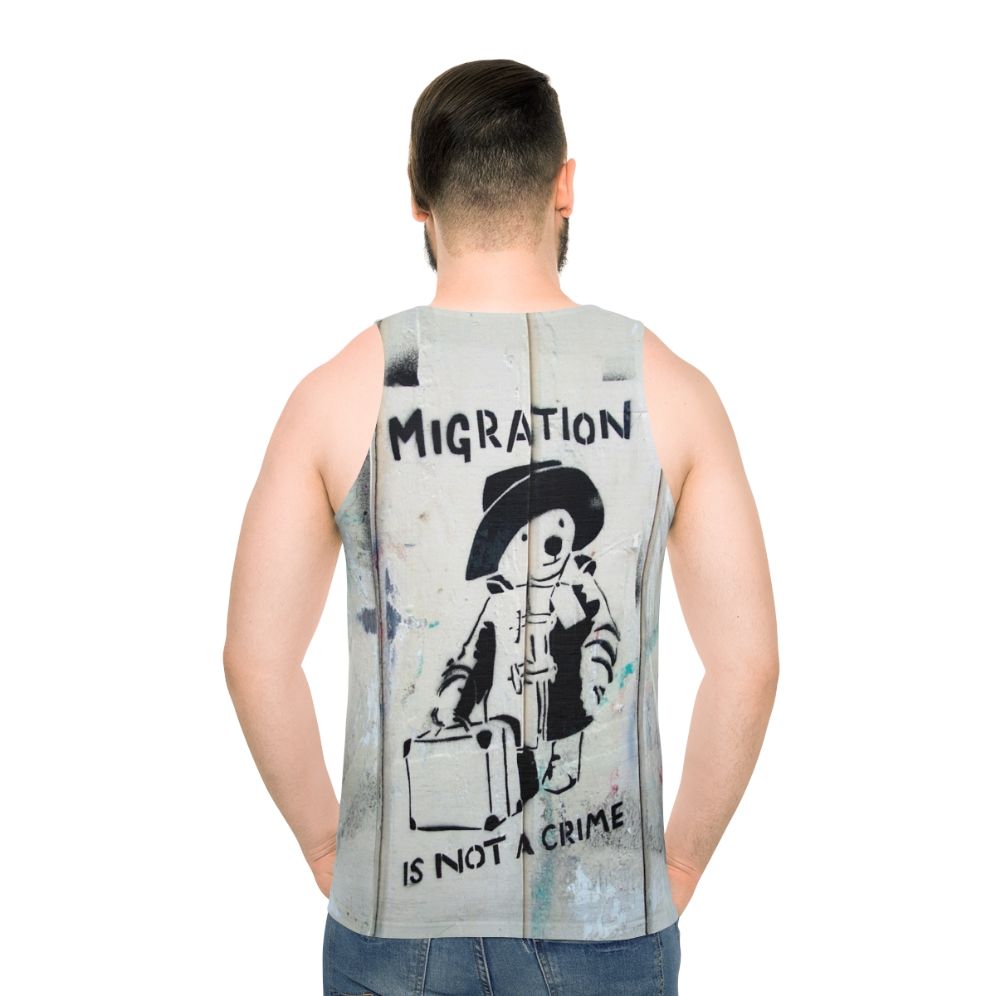 "Resist Migration Injustice" Unisex Tank Top - men back