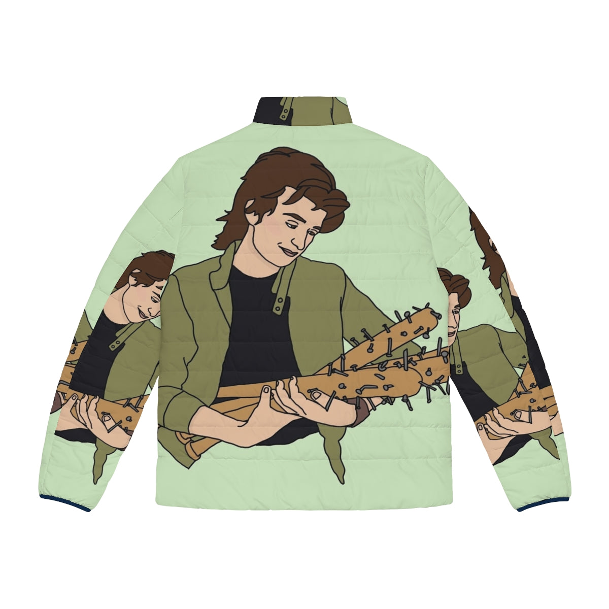 Steve Harrington wearing a puffer jacket and holding a baseball bat from the Netflix series Stranger Things - Back