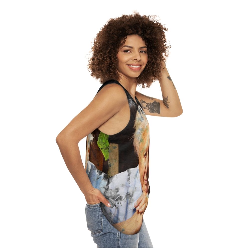 David Attenborough Watercolor Unisex Tank Top - women side