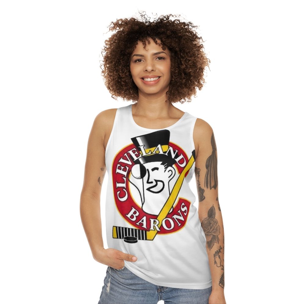 Vintage Cleveland Barons Retro Hockey Unisex Tank Top - women