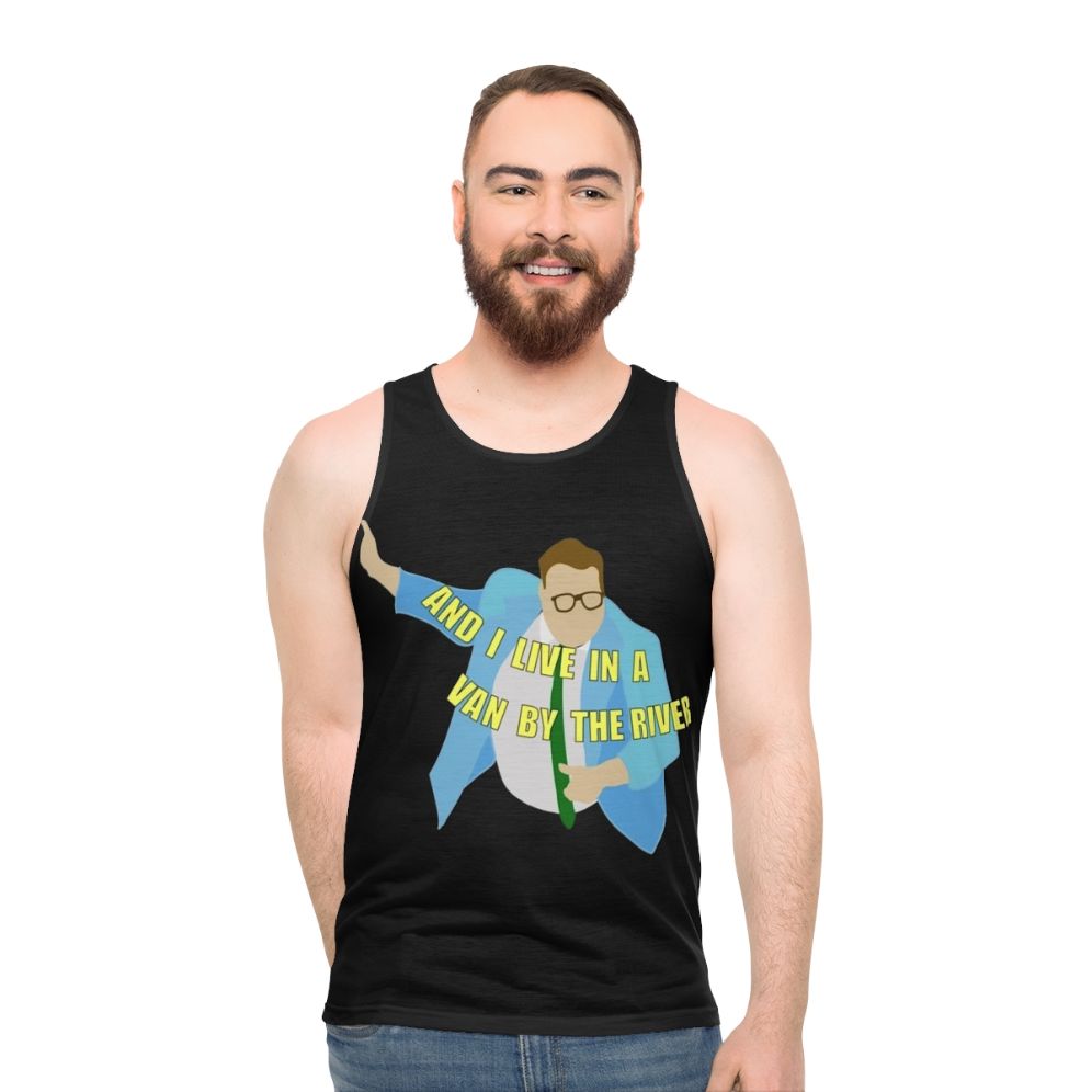 Unisex Chris Farley "I Live In A Van By The River" Tank Top - men