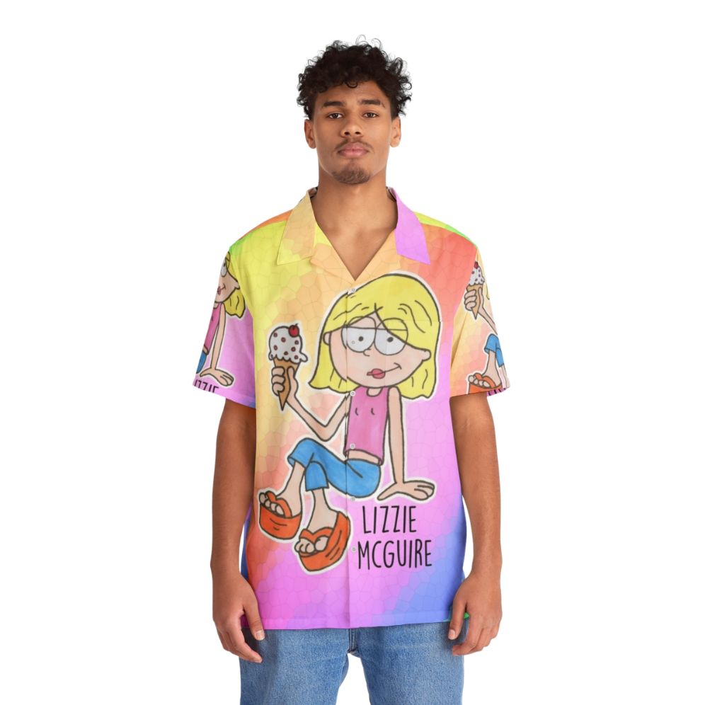 Lizzie Mcguire Hawaiian Shirt with Cartoon Inspired Print - People Front