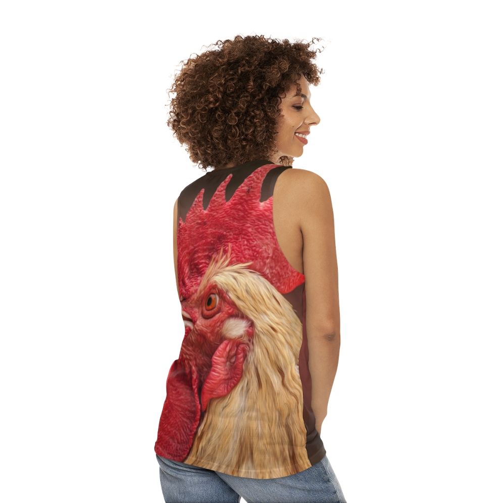 Rooster Chicken Red Poultry Farm Animals Unisex Tank Top - women back