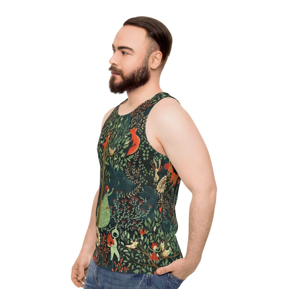 Whimsical Wonderland Enchanted Forest Fairy Tale Floral Tank Top - men side