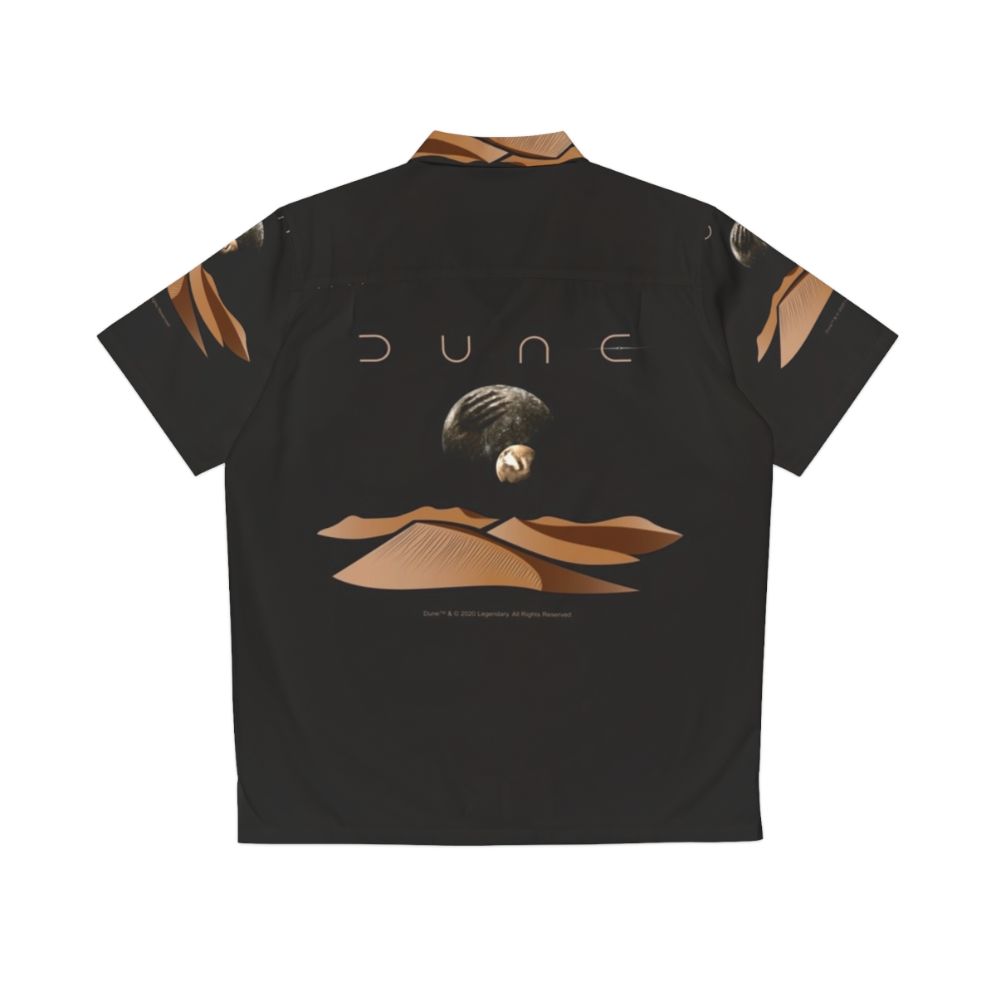 Dune Landscape With Moons of Arrakis Hawaiian Shirt Design - Back