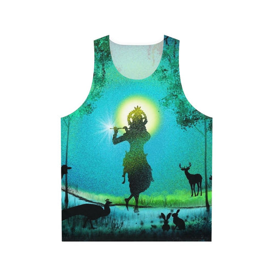 Lord Krishna digital art design on unisex tank top