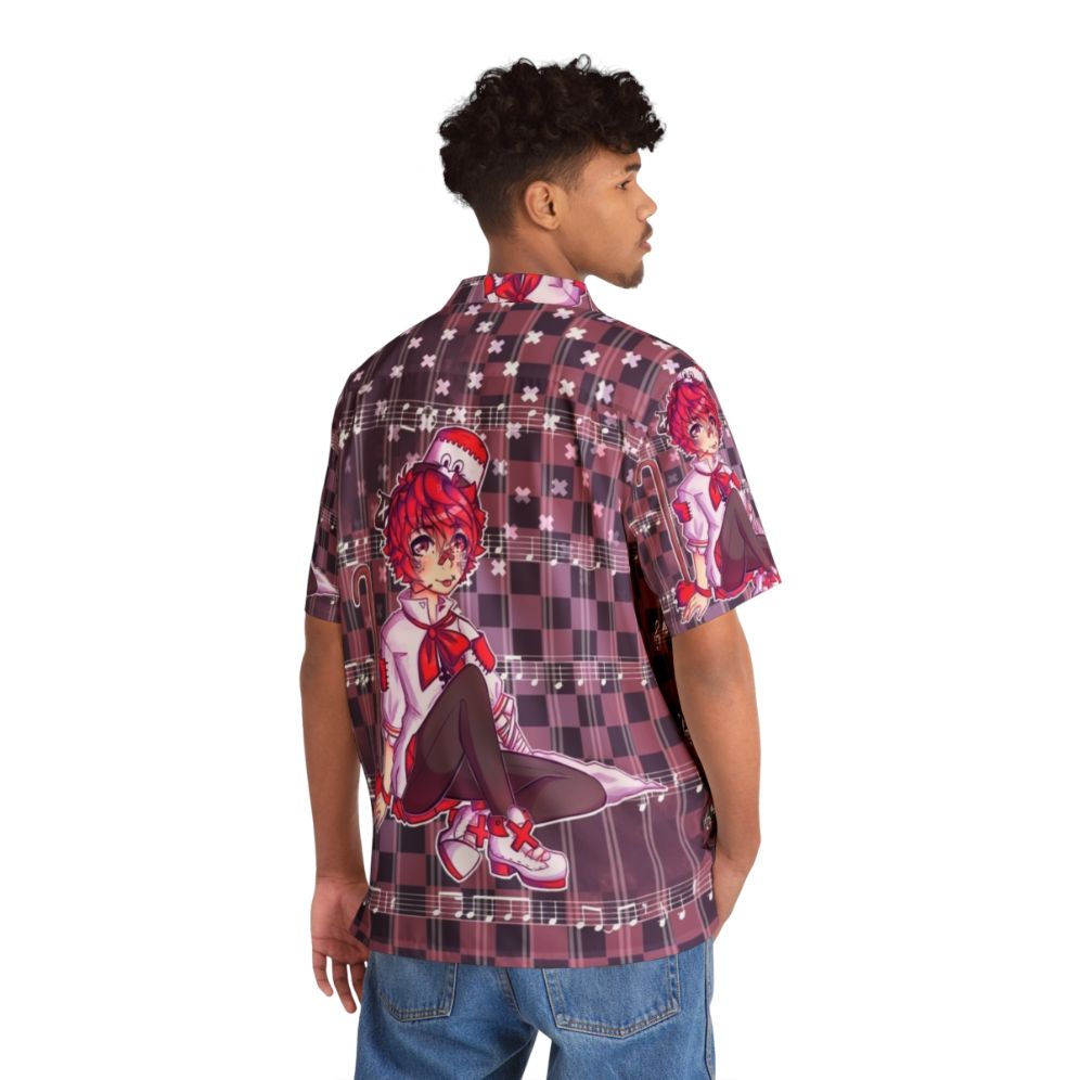 fukase hawaiian shirt featuring purple music notes anime design - People Back