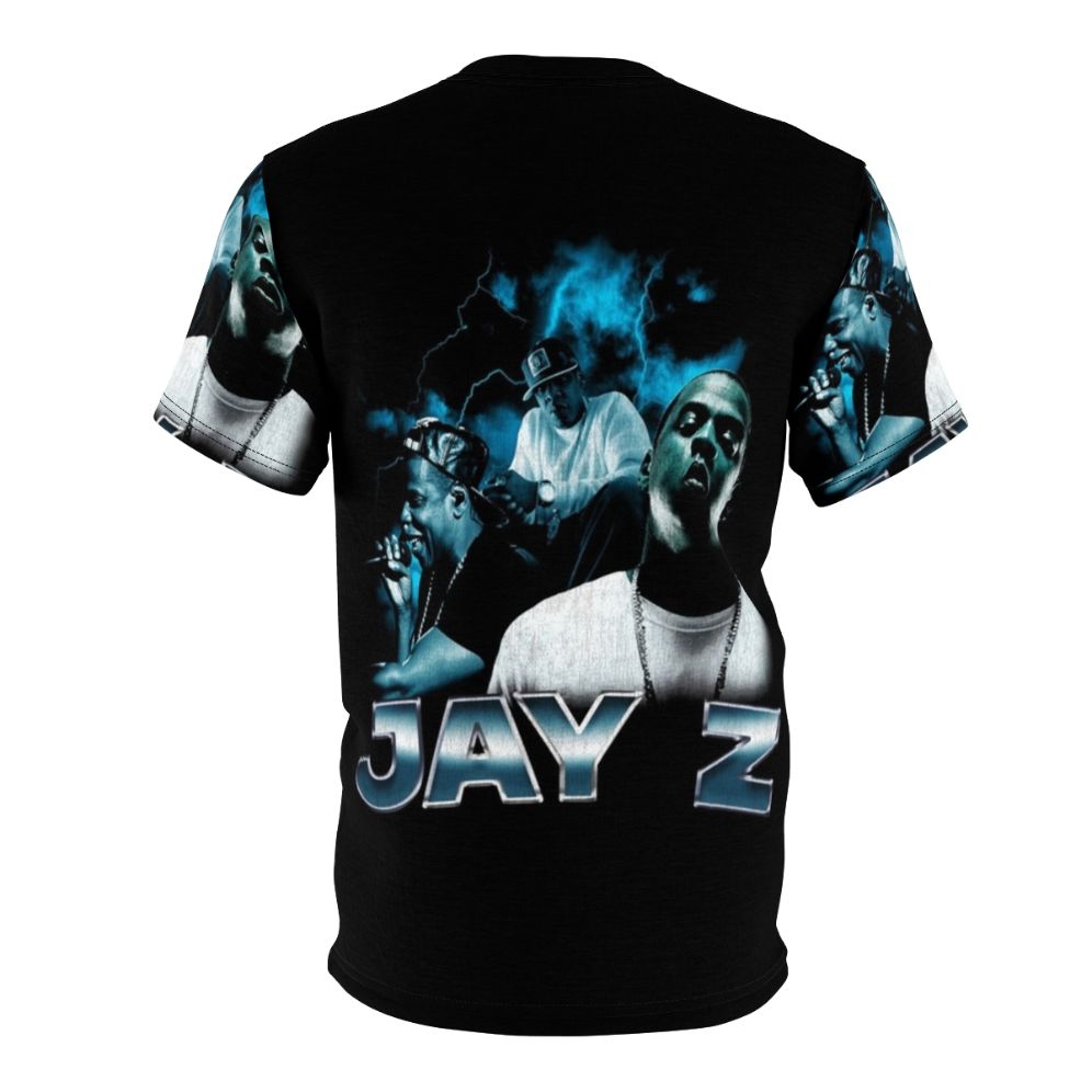 Vintage-style t-shirt featuring a graphic design inspired by the music of iconic rapper Jay Z - Back