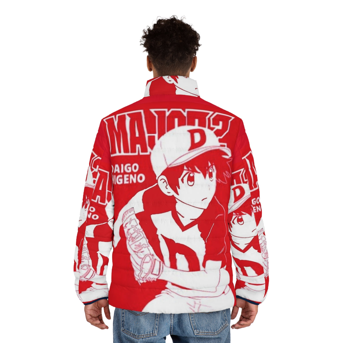 Daigo Shigeno anime and manga inspired puffer jacket - men back