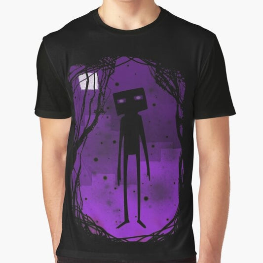 Minimalist graphic t-shirt featuring an Enderman from the video game Minecraft