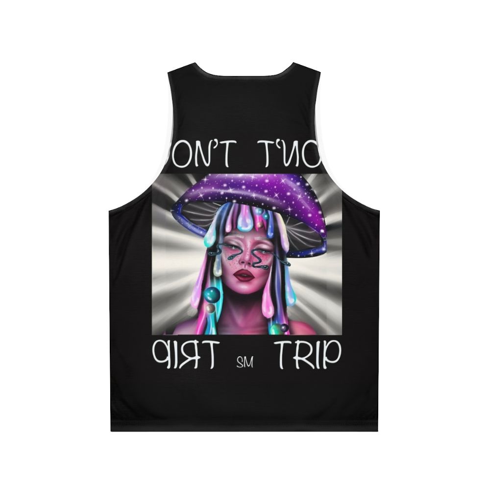 Trippy psychedelic mushroom hippie unisex tank top - Back