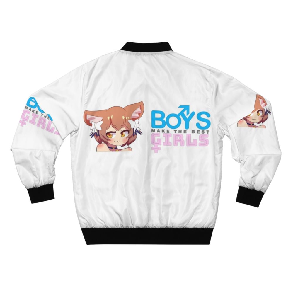 Anime-inspired bomber jacket with "Trap" design featuring Felix Argyle character - Back