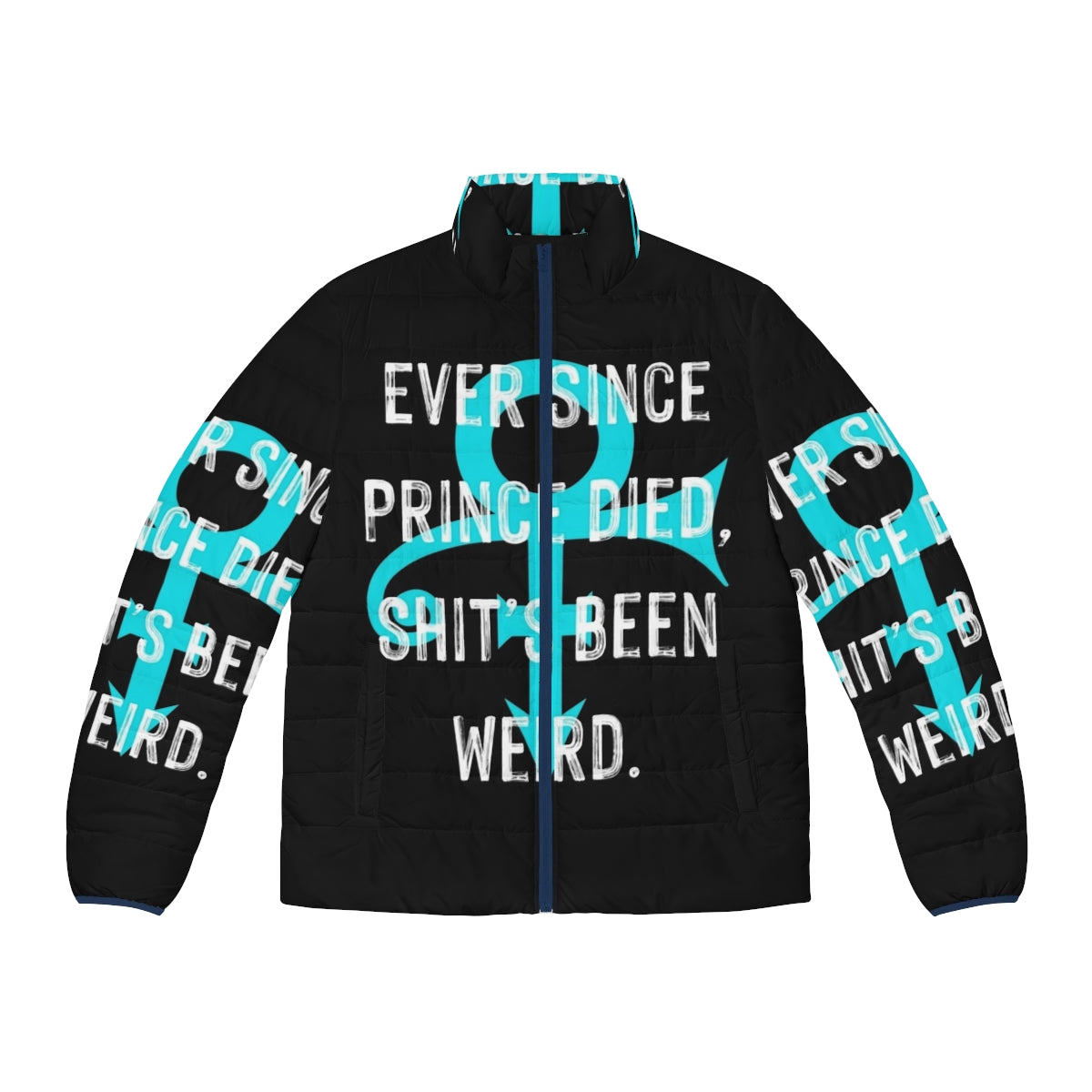 The Artist Music Quote Puffer Jacket featuring a stylish design and musical quotes