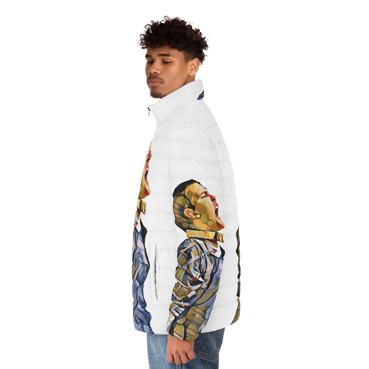 Eleven Stranger Things Season 4 Puffer Jacket - men side left