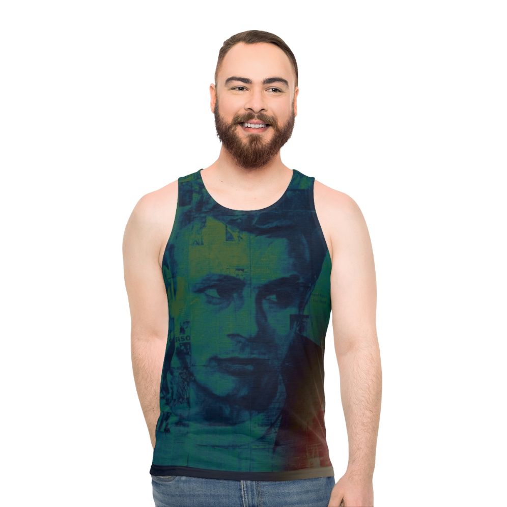 Unisex tank top with rebel chic celebrity inspired design - men