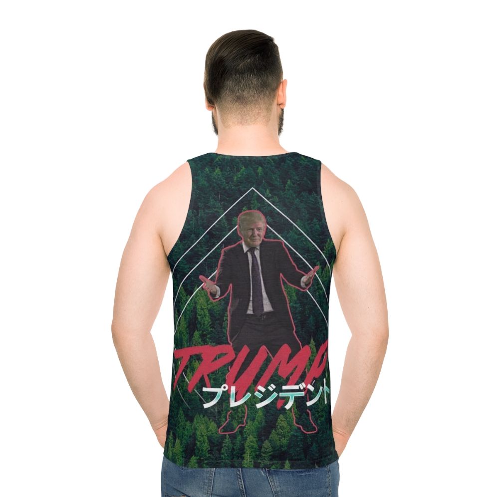 Vaporwave Trump Unisex Tank Top - men back