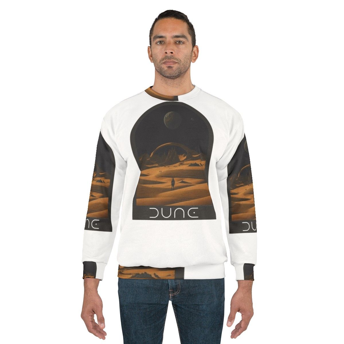 Dune-inspired sweatshirt with desert landscape design - men