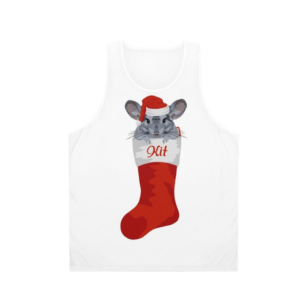 Personalized Chinchilla Christmas Stocking Unisex Tank Top