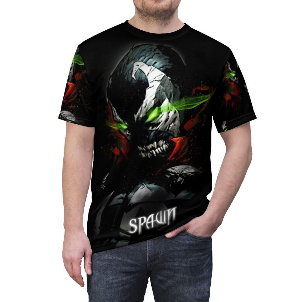 Spawn Rage Lithium Graphic T-Shirt featuring a bold, eye-catching design for comic book and horror enthusiasts - men front