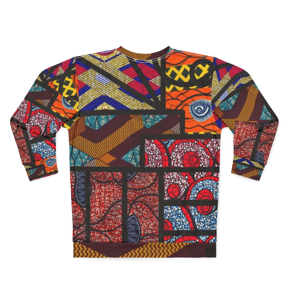 Vintage African Print Graphic Design Sweatshirt - Back