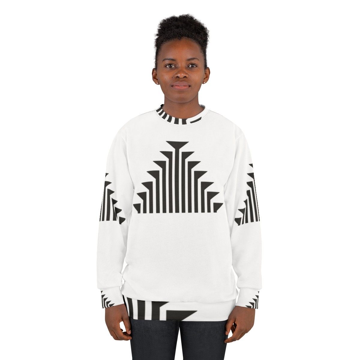 Klamath Tribes Design Solid Black Sweatshirt - women