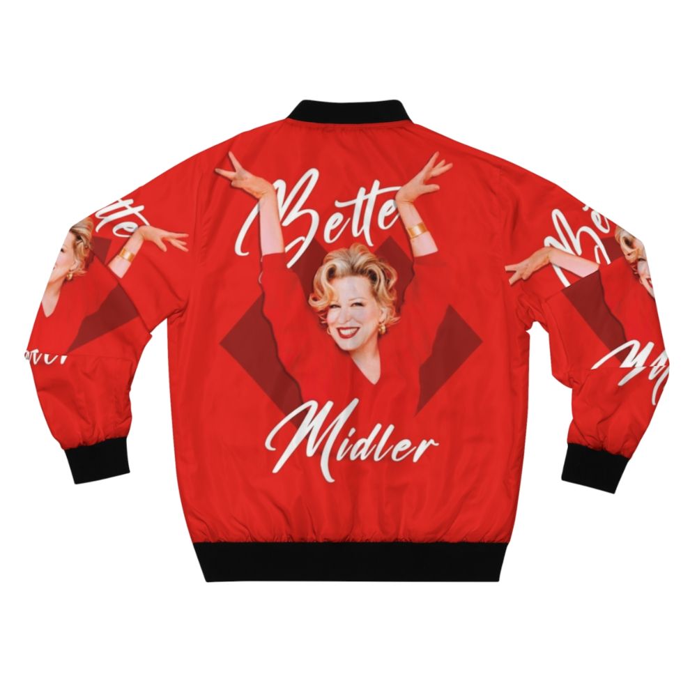 Bette Midler wearing a stylish bomber jacket - Back